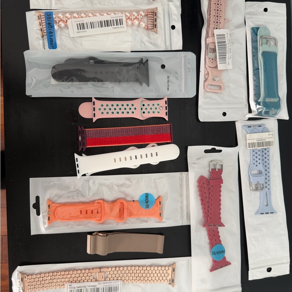 Apple Watch Bands in Red, Pink, Black, White, Orange, Blue, Tan, multiple colors